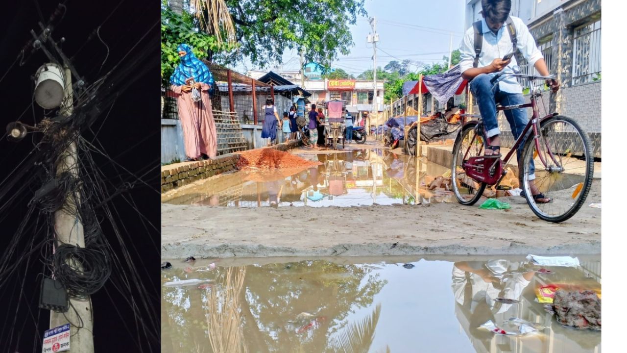 মণিরামপুর পৌরসভায় জ্বলেনা বাতি, অচল ড্রেন
